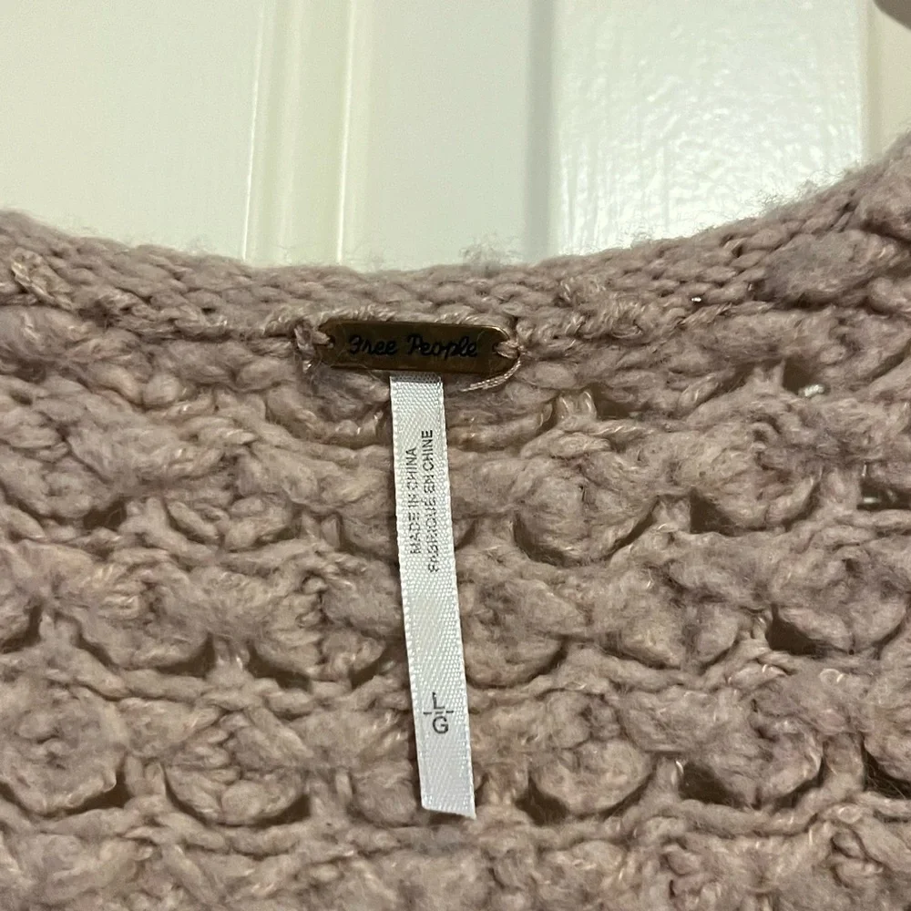 Free People Womens Crashing Waves Slouchy Oversized Wool Knit Pullover Sweater - Picture 10 of 10